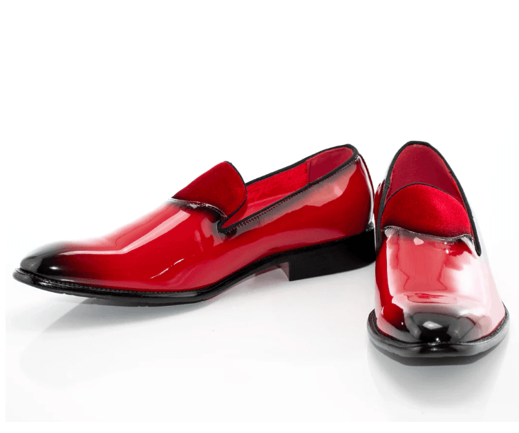 Red Patent Leather and Velvet Loafer